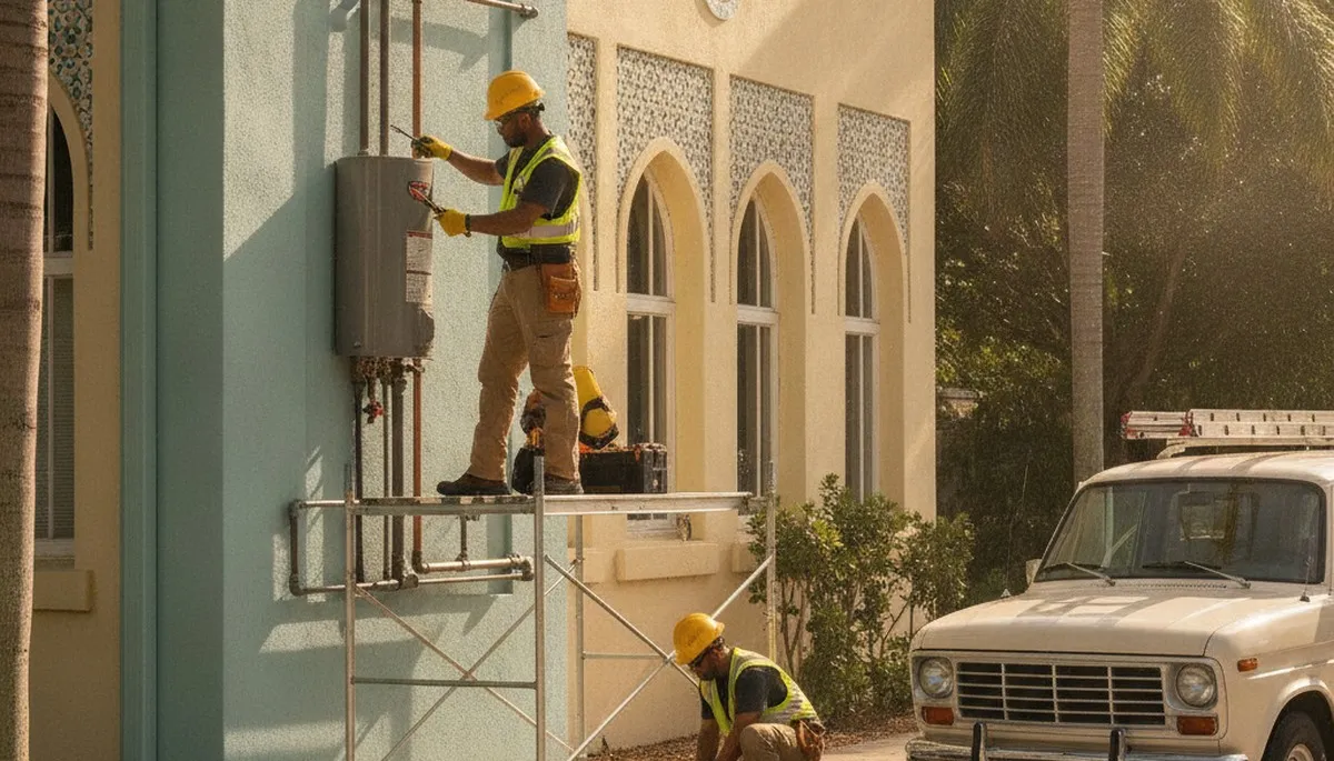 Miami, FL plumber repairing a leak for emergency plumbing service