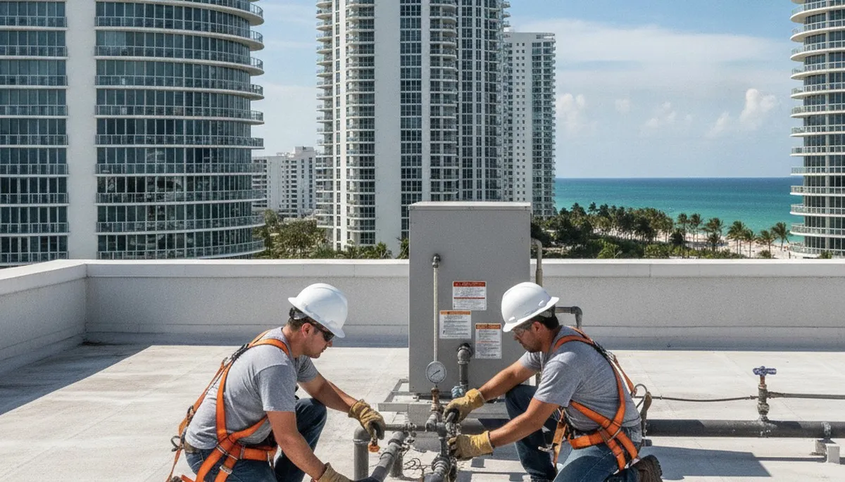 Plumbing repair service van in Miami, FL for emergency leak and drain repairs